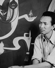 Wifredo Lam et Amy B. Courvoisier à Canaïma avril, 1957